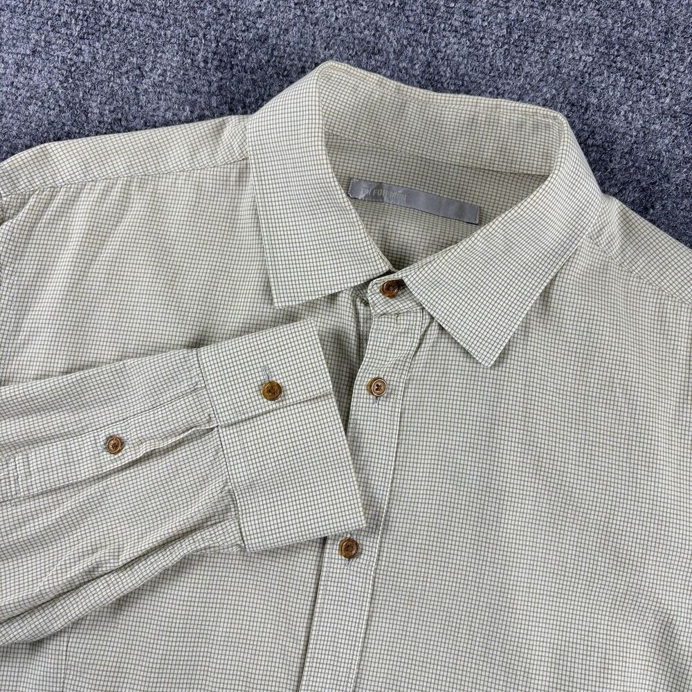 TJ For Men Shirt Mens M Green White Gingham Check Long Sleeve